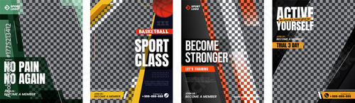 Set of sport social media for instagram post