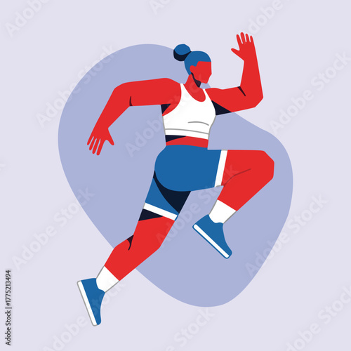 Dynamic runner sprinting with intense focus, perfect for fitness motivation and athletic inspiration