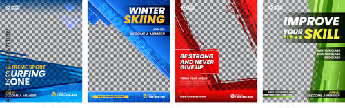 Sport social media set for instagram post and digital marketing