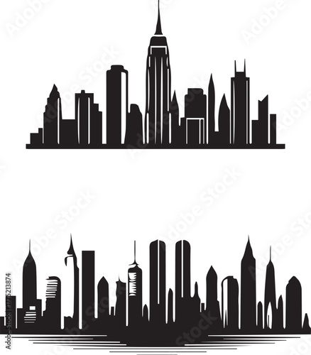 City Building Silhouette Vector Illustration