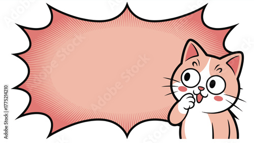 Cute cartoon cat with a speech bubble
