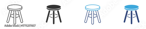 Stool icon set, vector illustration . 
