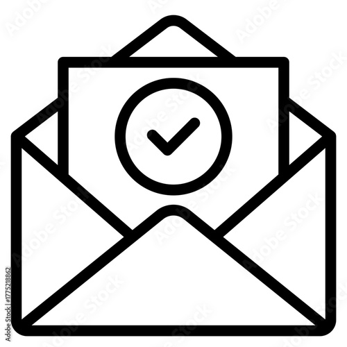 Mail confiirm icon in vector illustration