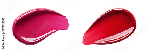 Burgundy red gel nail polish swatch. Close-up of thick cosmetics texture with full coverage effect. Isolated element with clear even edge on transparent background