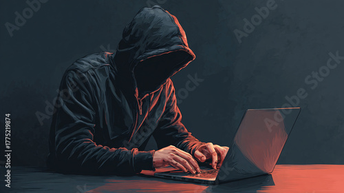 Devious Hacker Stealing Login Credentials Digital Crime