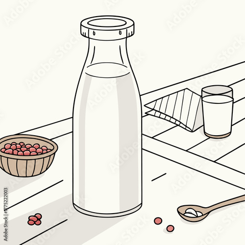 Realistic vector icon illustration milk jug in a splash of fresh milk isolated on white backgro