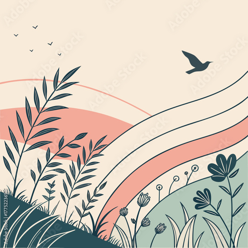 abstract floral background with flowers