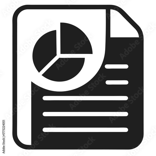 Business report features pie chart with text data displayed in a simplistic graphic