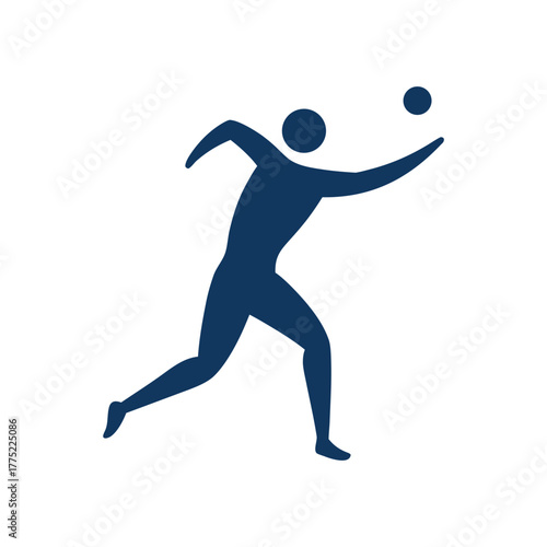 Minimal cricket fielder throwing ball silhouette vector with white background for sports and athletic action design  