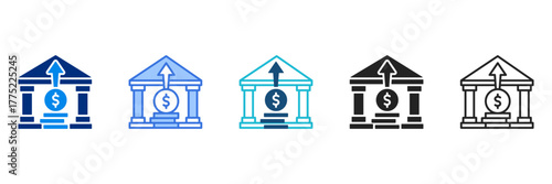 Capital Icon Set Multiple Style Vector Illustration 
