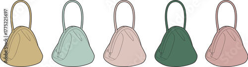 Stylish Clutch Purses An Assortment of Fashionable Handbags in Various Colors