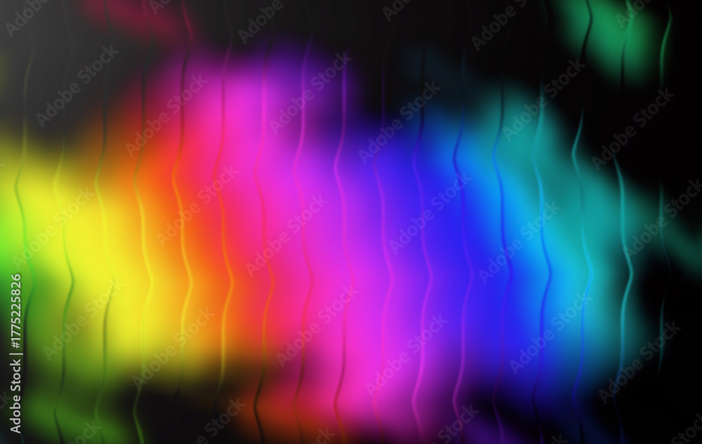 Obraz premium Abstract rainbow gradient background with wavy lines and dark accents colorful wallpaper