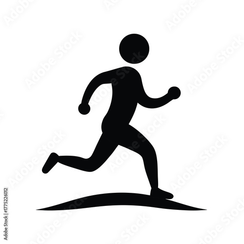 Minimal person jogging in park silhouette vector with white background for fitness and healthy lifestyle design  