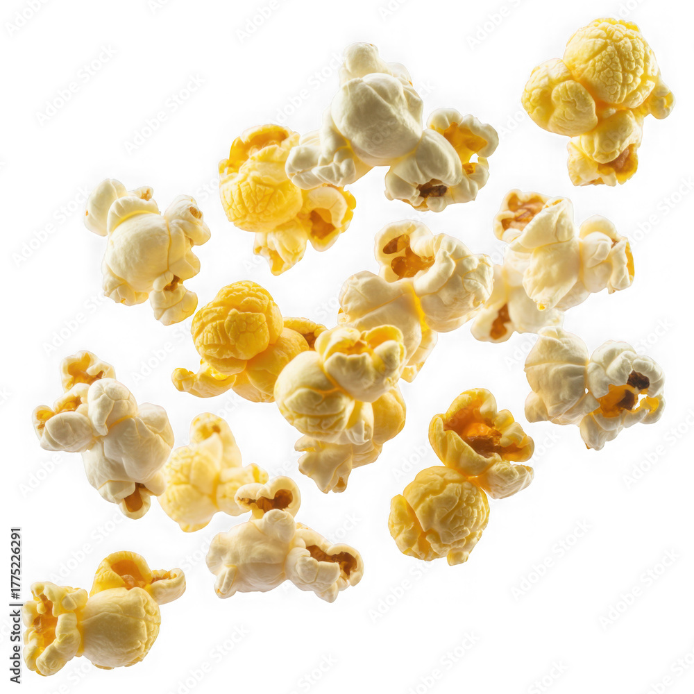 Fototapeta premium popcorn flying isolated with clipping path on background