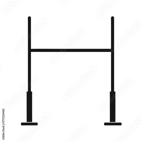 Minimal rugby goalpost silhouette vector with white background for team sports and championship design  