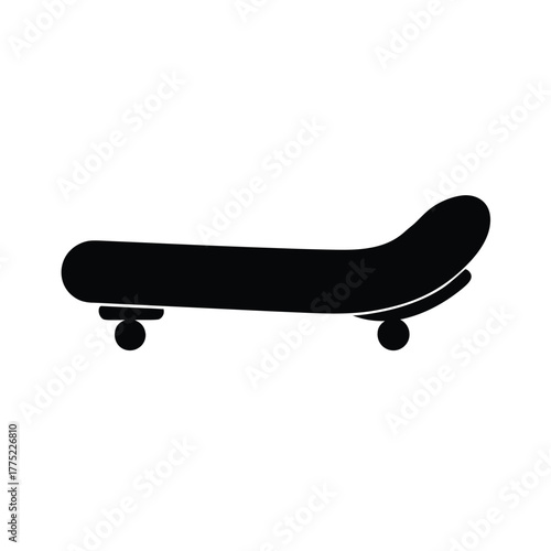 Minimal skateboard silhouette vector design with white background for outdoor activity and fun art concept  