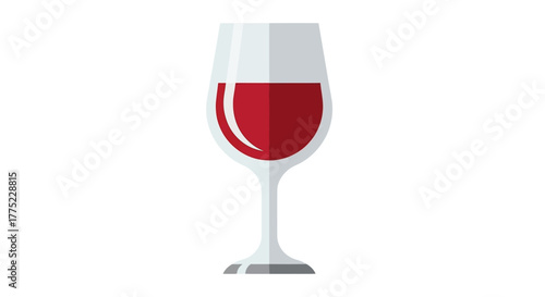 Elegant Red Wine Glass Illustration on White Background.