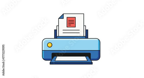 Modern Office Printer with Document Printing Process.