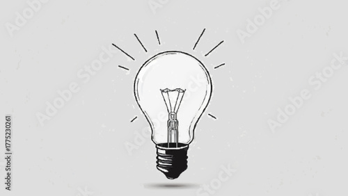 Glowing light bulb vector illustration symbolizing bright idea and innovation technology on white