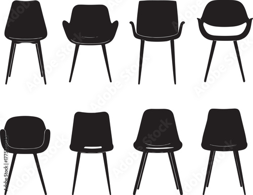 Assortment of Contemporary Chair Silhouettes chairs