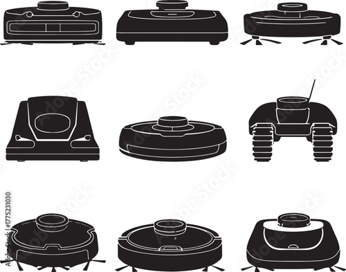 Nine Black Icons of Robotic Vacuum Cleaners robot vacuum