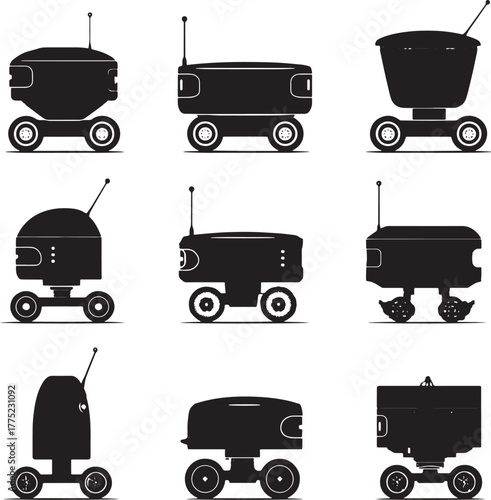 Robotic Rover Silhouettes in Various Designs technology