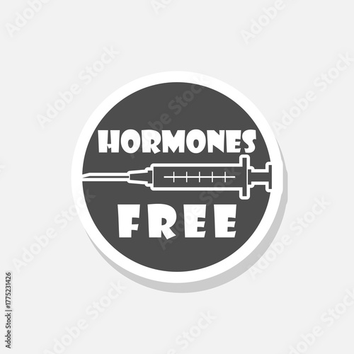 Hormones free icon sticker isolated on gray background