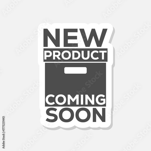 New product coming soon icon sticker isolated on gray background