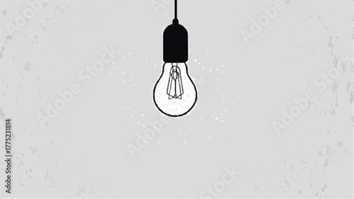 Glowing light bulb concept for bright electricity and creative business ideas on dark black background