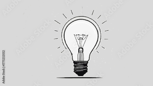 A bright vector illustration of a glowing light bulb representing innovation and a powerful idea or concept