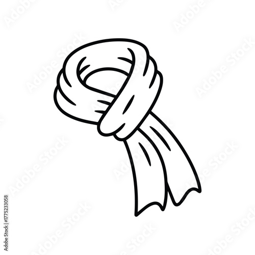 scarf outline coloring book page vector and illustration line art