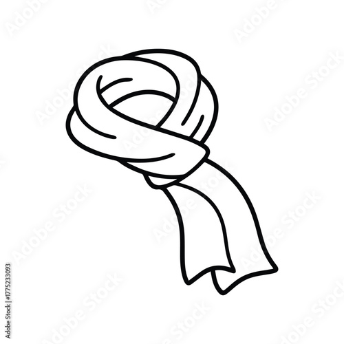 scarf outline coloring book page vector and illustration line art