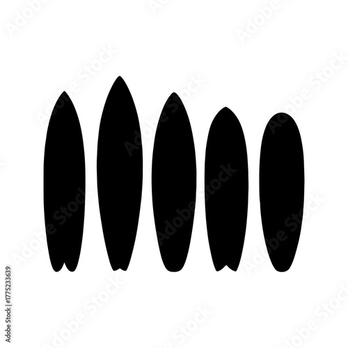 Wooden vintage Surfboard silhouette icon vector illustration on white background