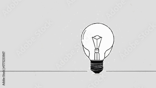 An illuminated glass light bulb vector illustrating a bright concept of innovation and creativity with electric power