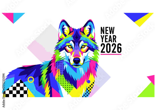 Stylized wolf silhouette in blue, representing wildlife and nature