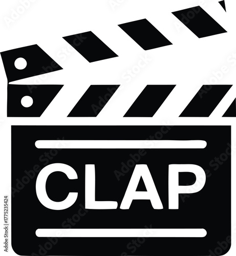 Clapperboard with Word CLAP movie film