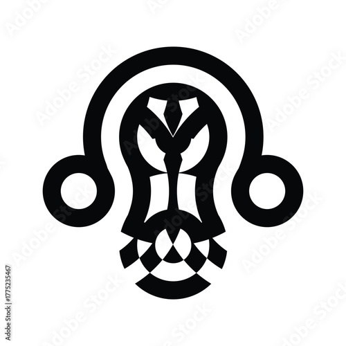 Abstract Tribal Mask Graphic Design