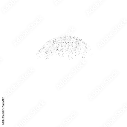 Black Glitter Dust Semi Circle Abstract Element