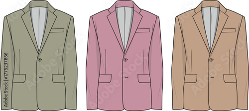 Elegant Assortment of Business Blazer Illustrations for Fashion Design and Professional Wear