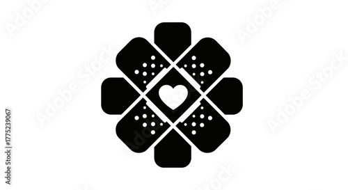 Medical bandages heart shape with transparent background