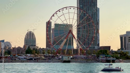 Batumi, Georgia, view of the sea coast from the water