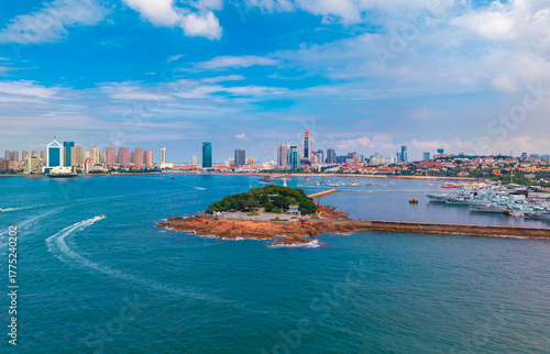 Aerial view of Xiaoqingdao Park in Qingdao, China