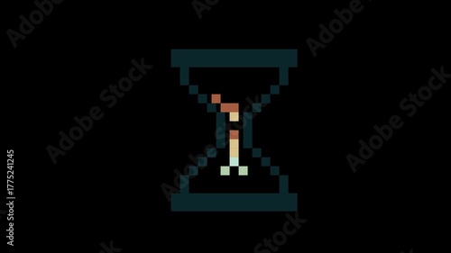 gif animated 8-Bit hourglass clock time