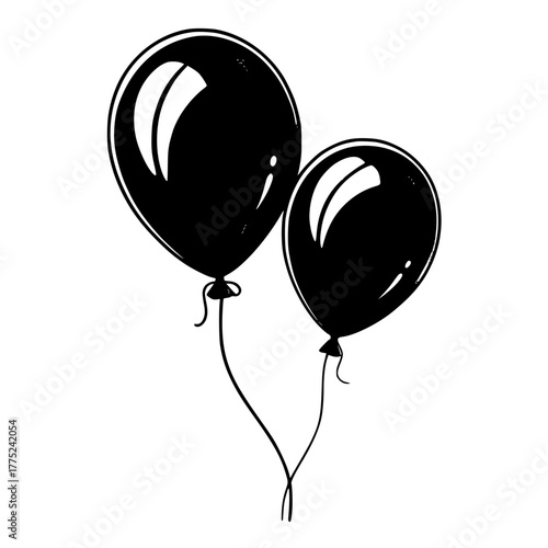 party balloons isolated on white