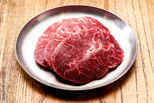 Top-grade raw beef