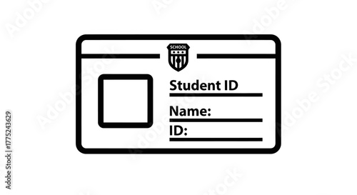 Student ID card layout with transparent background