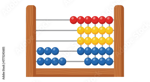 Abacus with colorful beads for education and math