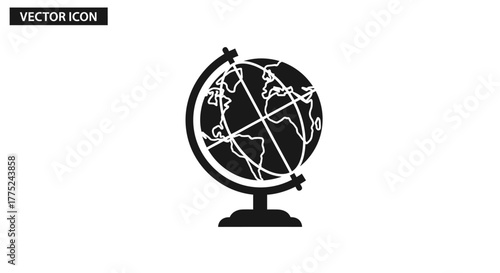 Globe icon with transparent background