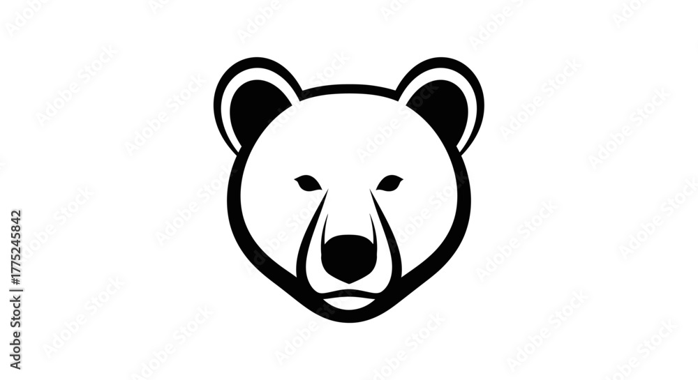 Fototapeta premium Bear head outline with transparent background
