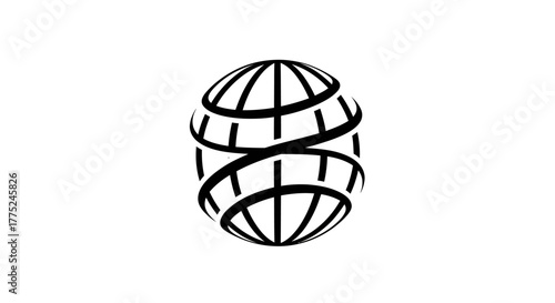 Abstract spherical structure with transparent background